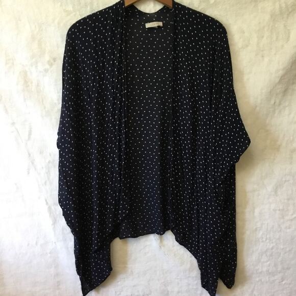 Loft Blue Dot Sheer Sleeveless Open Cardigan - Picture 1 of 8